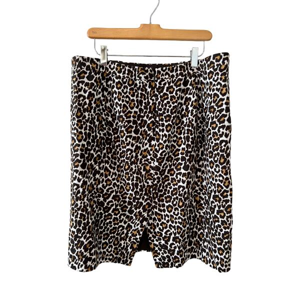 J Crew animal print linen pencil skirt 12 - Picture 2 of 5